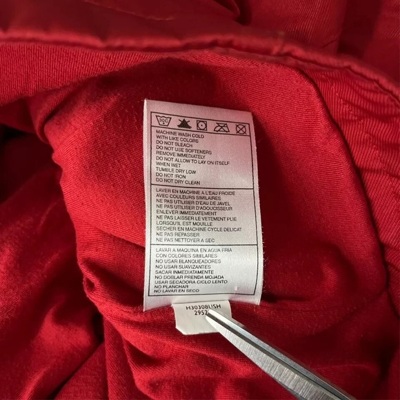 Nike‎ Windbreaker Jacket Women's M Red Full Zip Vtg Y2K Mock Neck Lined Retro - Picture 10 of 10
